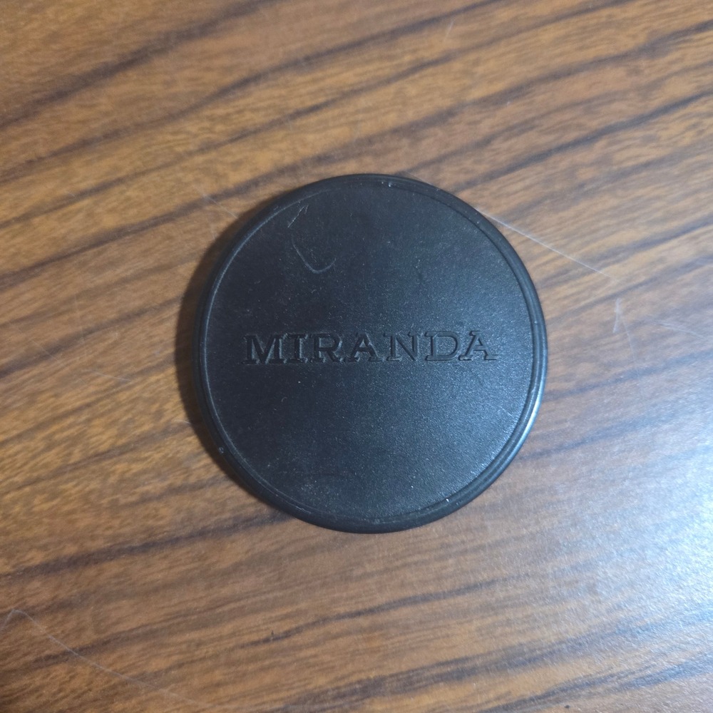 Vintage Miranda Black Plastic Slip On Front Lens Cap 2 Inch Diameter Logo